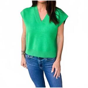 NEW SINCERELY OURS emma ribbed knit vest in emerald